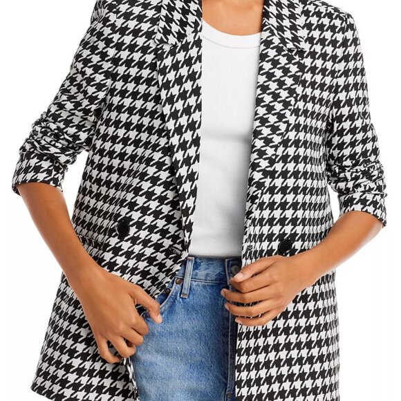 Anine Bing Black and White Houndstooth Blazer, Size XS-S - Picture 2 of 16
